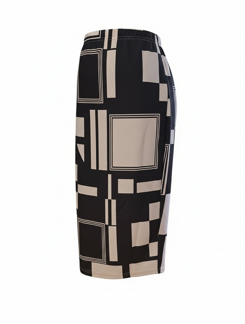 Emery Rose Mod Geometric Print Skirt in Black & White 1XL - Picture 3 of 3